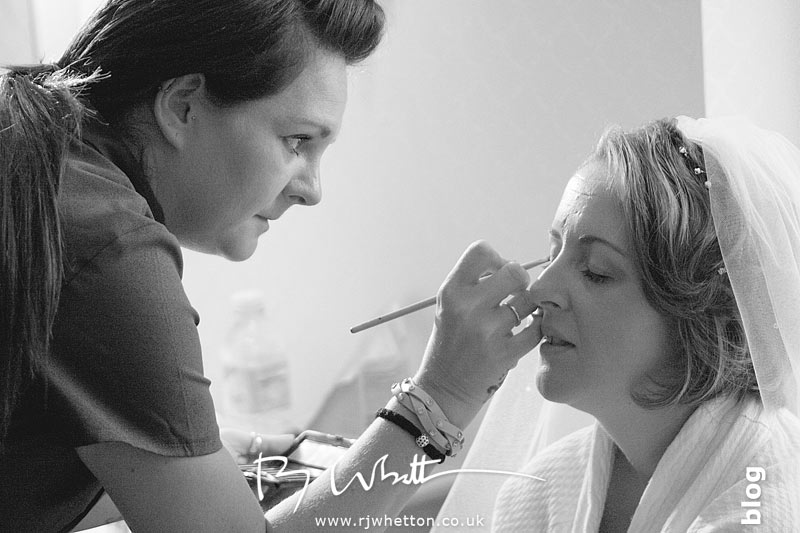 Some extra touches to Rebecca's make up - Professional Wedding Photography Dorset