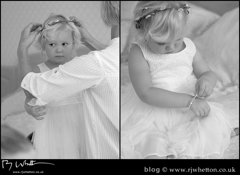 Youngest bridesmaid gets ready - Professional Wedding Photography Dorset