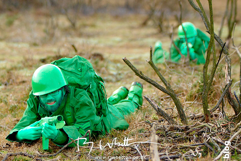Green army men under fire - Production Photography Dorset
