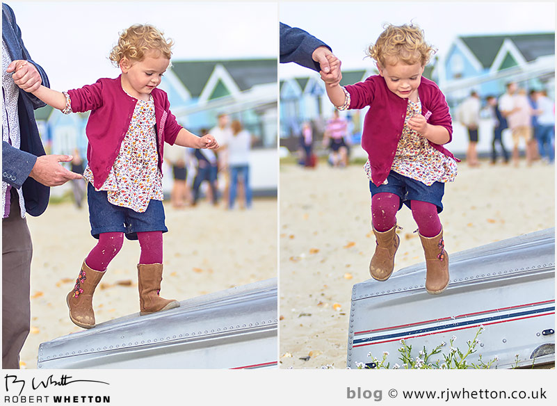 Harper jumps off of a rowing boat - Portrait Photography Dorset